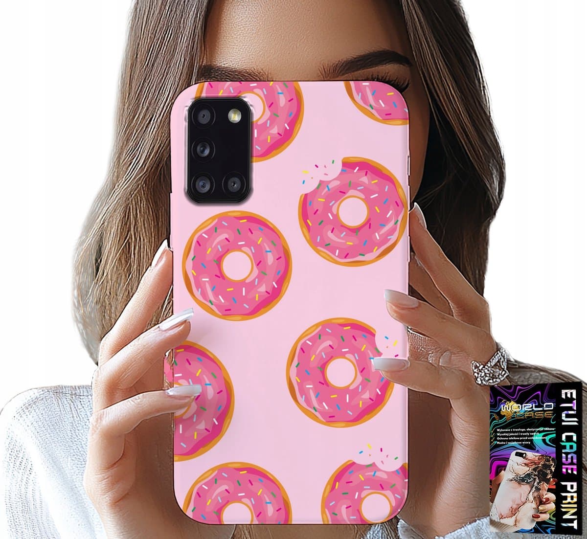 HOESJE VOOR SAMSUNG GALAXY A31 - PATROON MET DONUTS EN SUIKERCOATING