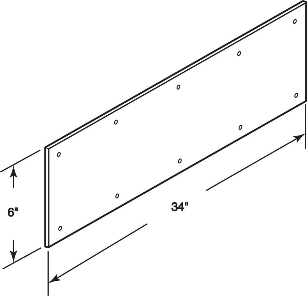 Universele Deurtrapplaat 34 Inch - Satijn Aluminium Stootplaat voor Onderkant Deur