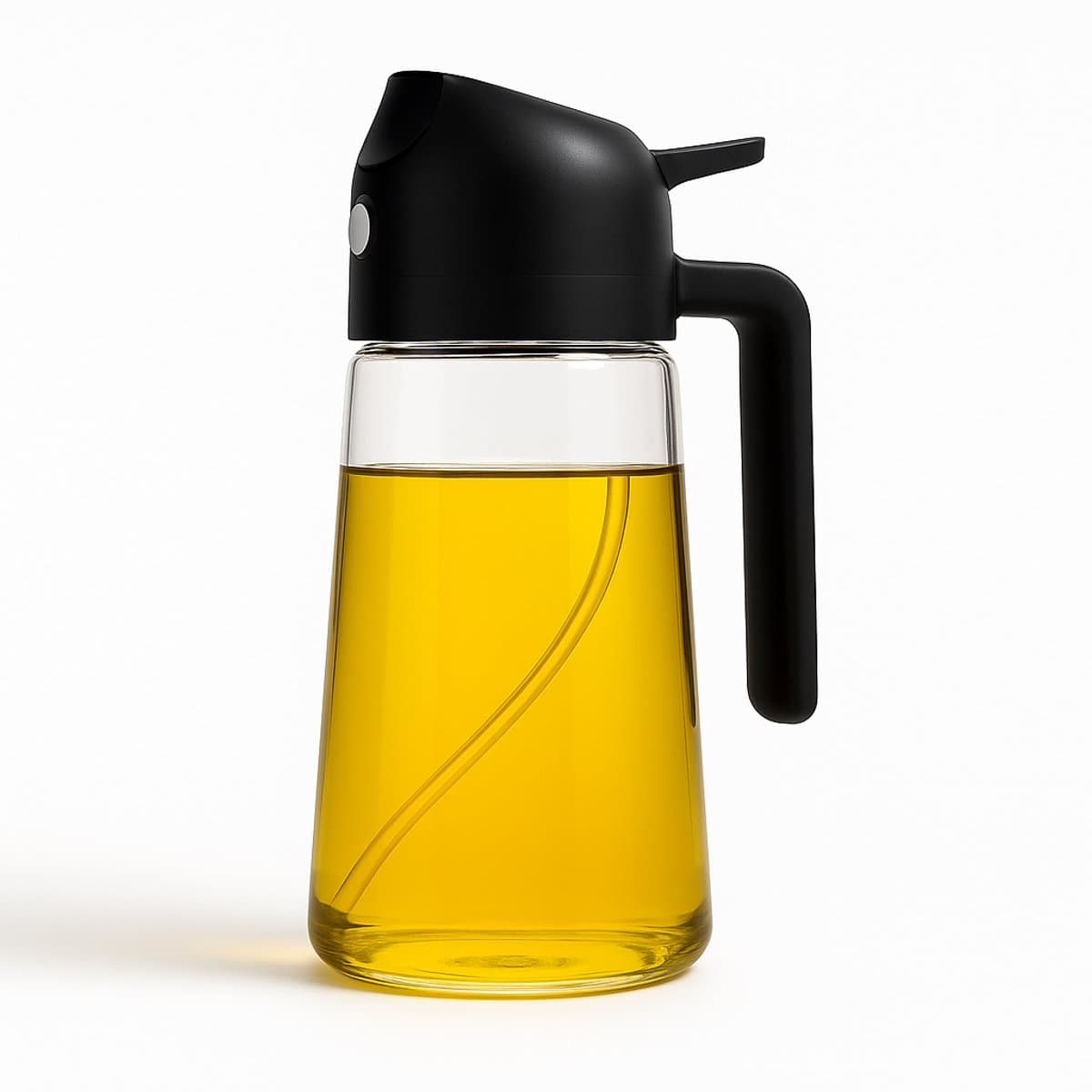 Olijfolie sprayer 500 ml - 2-in-1 spray en schenktuit - Glas met BPA-vrije delen - Fijne nevel voor precieze dosering - Lekvrij schenken zonder knoeien - Voor airfryer pan salades en grillen