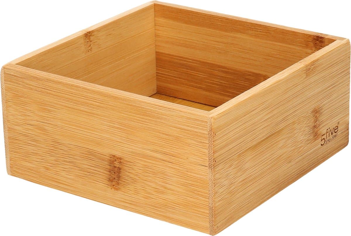 5five Bamboe Opberg Organizer - 15 x 15 x 7 cm, Bruin