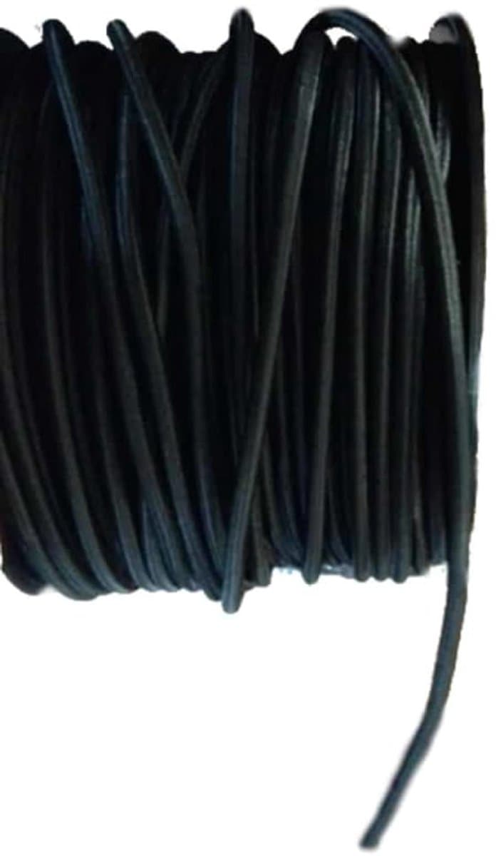 Expanderseil 6 mm zwart 30 meter - Elastisch koord voor zeilen en netten