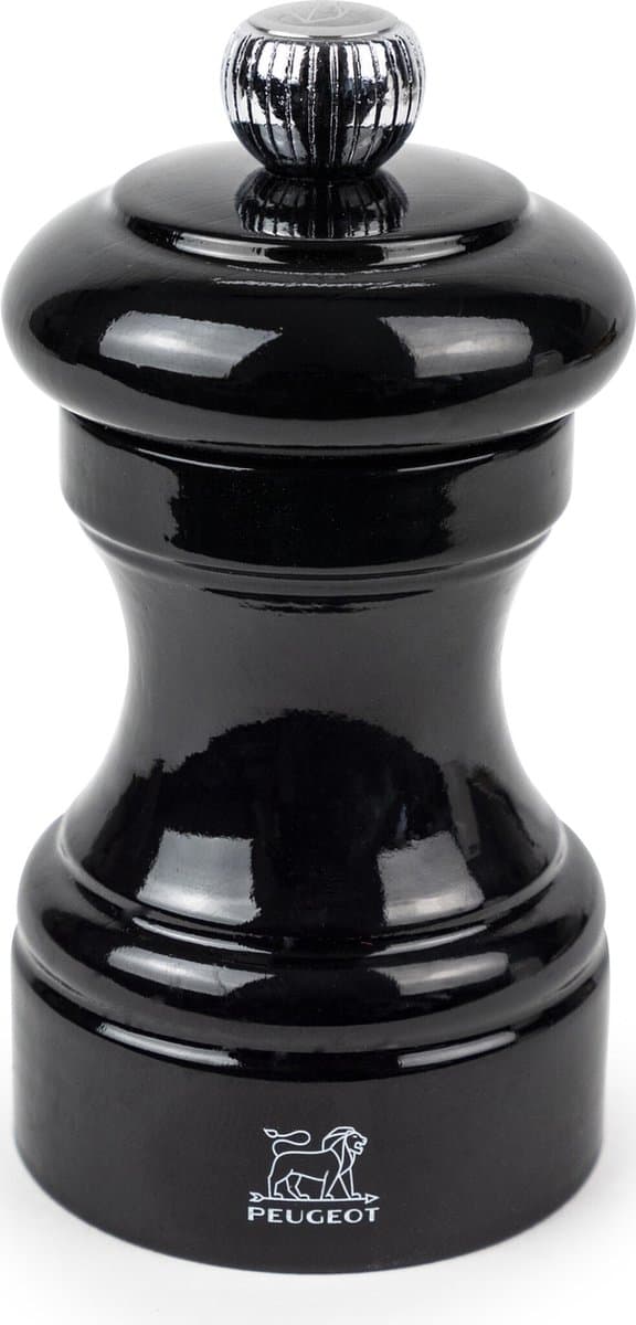 Peugeot Bistro zoutmolen - 10 cm, zwart geschilderd hout