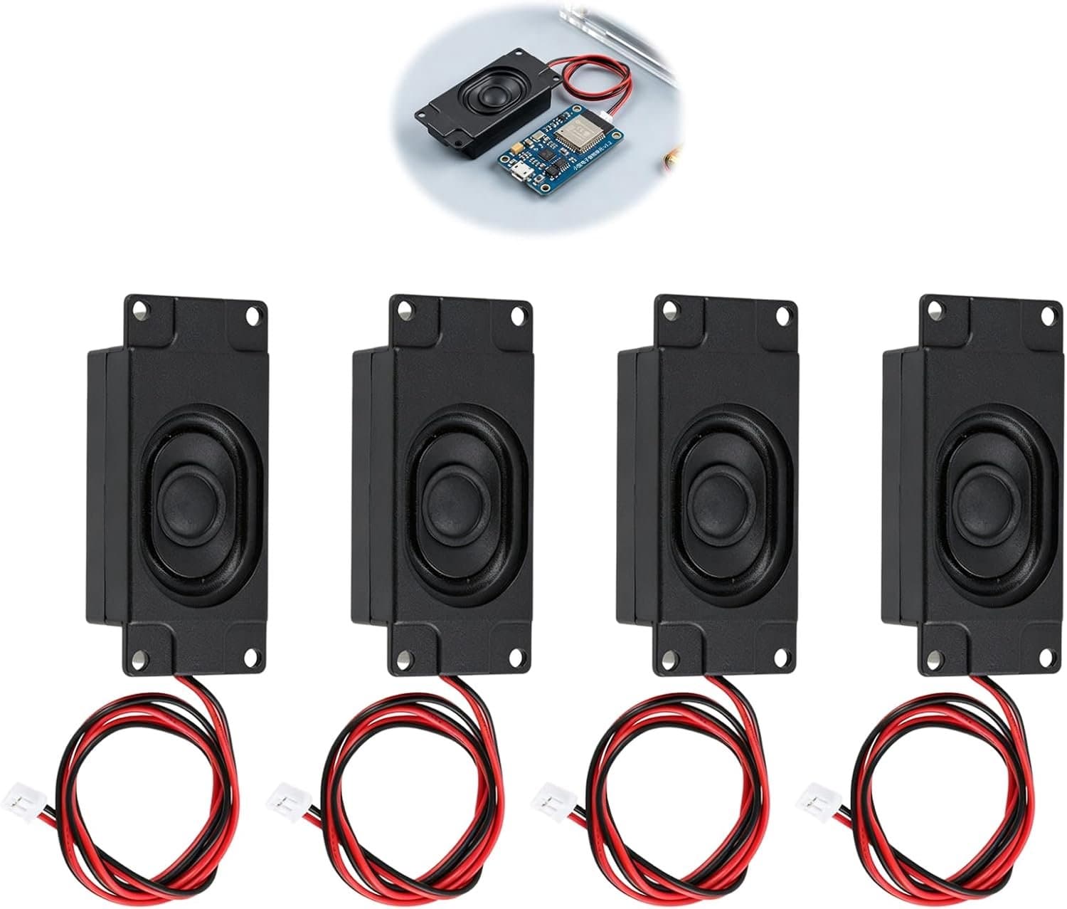 Set van 4 luidsprekers, 3 W, 8 Ohm, met JST PH 2.0 2-polige aansluiting, mini-luidspreker, audio voor Arduino - ShopVlot