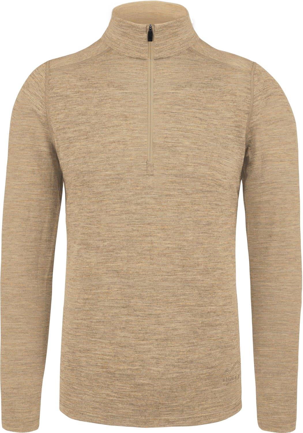 Heren-shirt met lange mouwen van merinowol en 1/4 rits „Canberra“