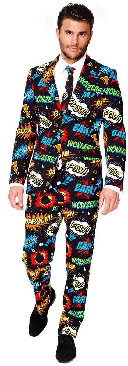 OppoSuits Badaboom Pak - Mannen Kostuum - Carnavalskleding - Gekleurd - Maat 58