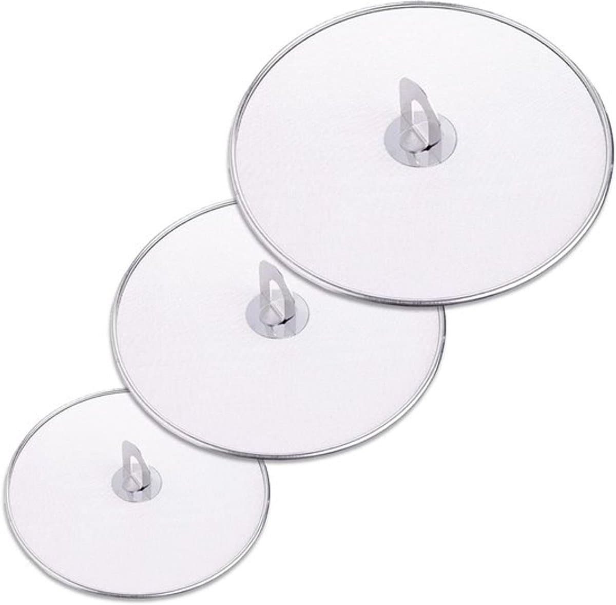 3-delige RVS Spatbescherming - Multifunctionele Beeldschermmonitor - Met Opvouwbare Keukenhandgreep - Oliebestendige Deksel Pannen Spatdeksel Diameter 25/32/33 cm