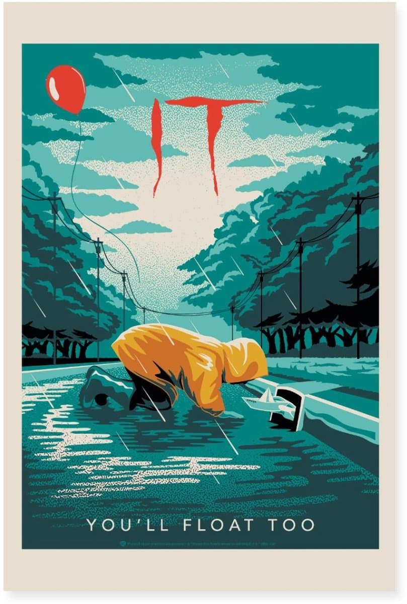 IT Horror Georgie Tekst You’ll Float Too Poster 40x60 cm