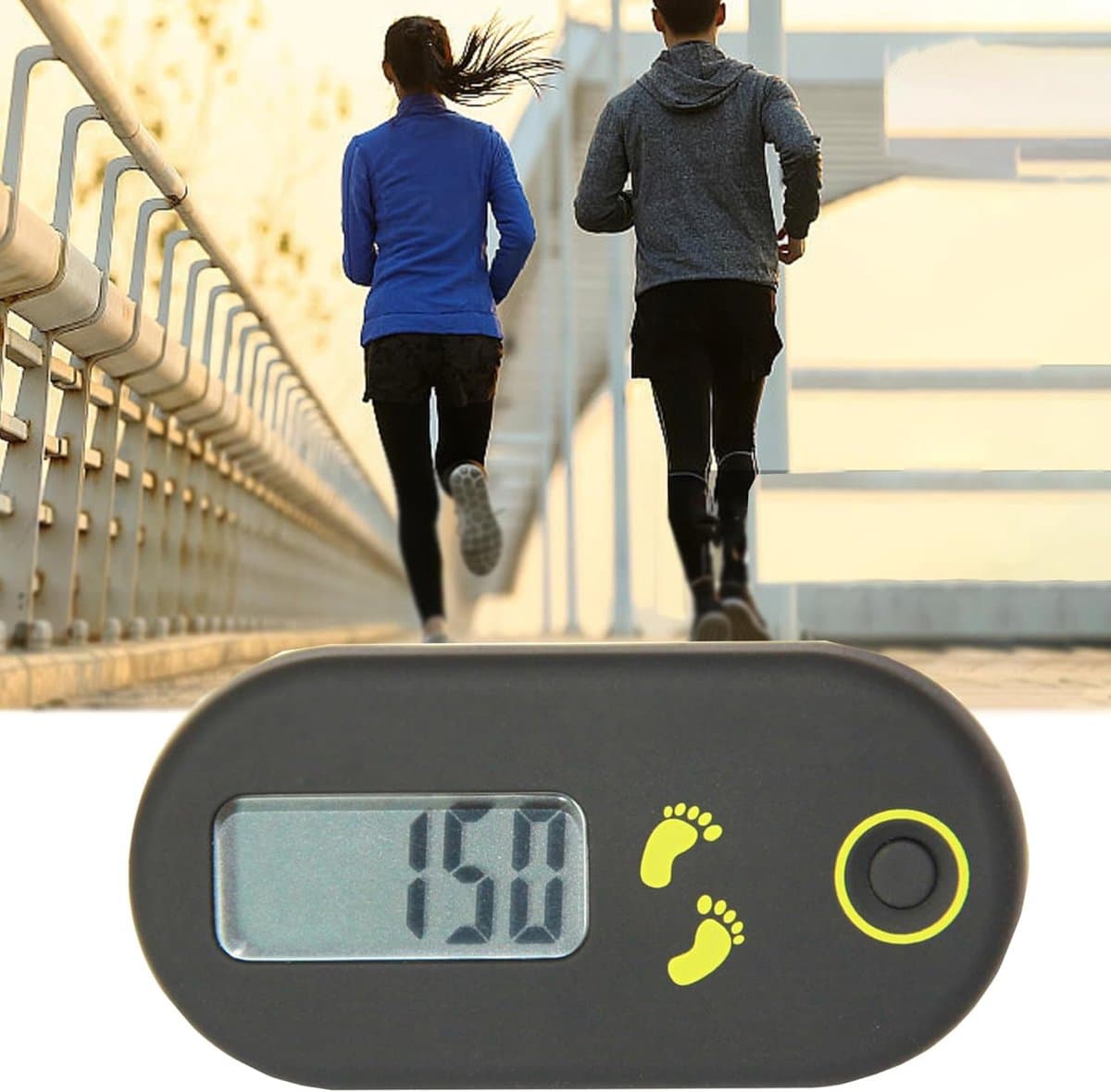 Mini Pedometer - Stappenteller Fitness Tracker - Dagelijkse Activiteit Meten - 3D Sensor Technologie - 5.2 cm Display - Zwart