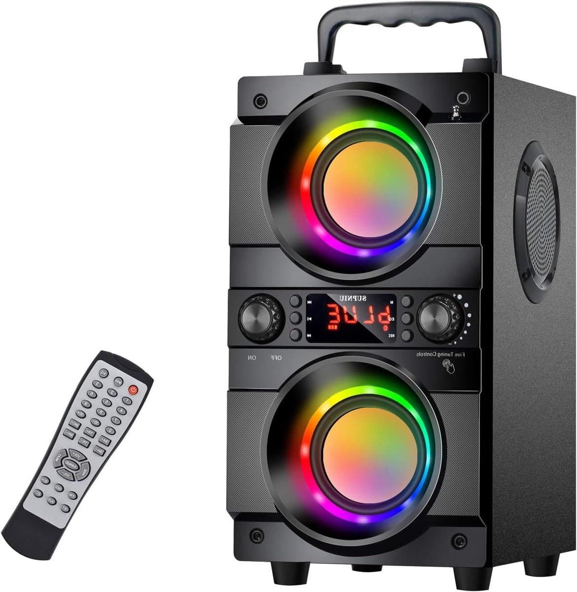 Krachtige Bluetooth Luidspreker - Draagbare Speaker - Feestjes Thuis - Dubbele Subwoofers - 60 Watt Vermogen - Zwart