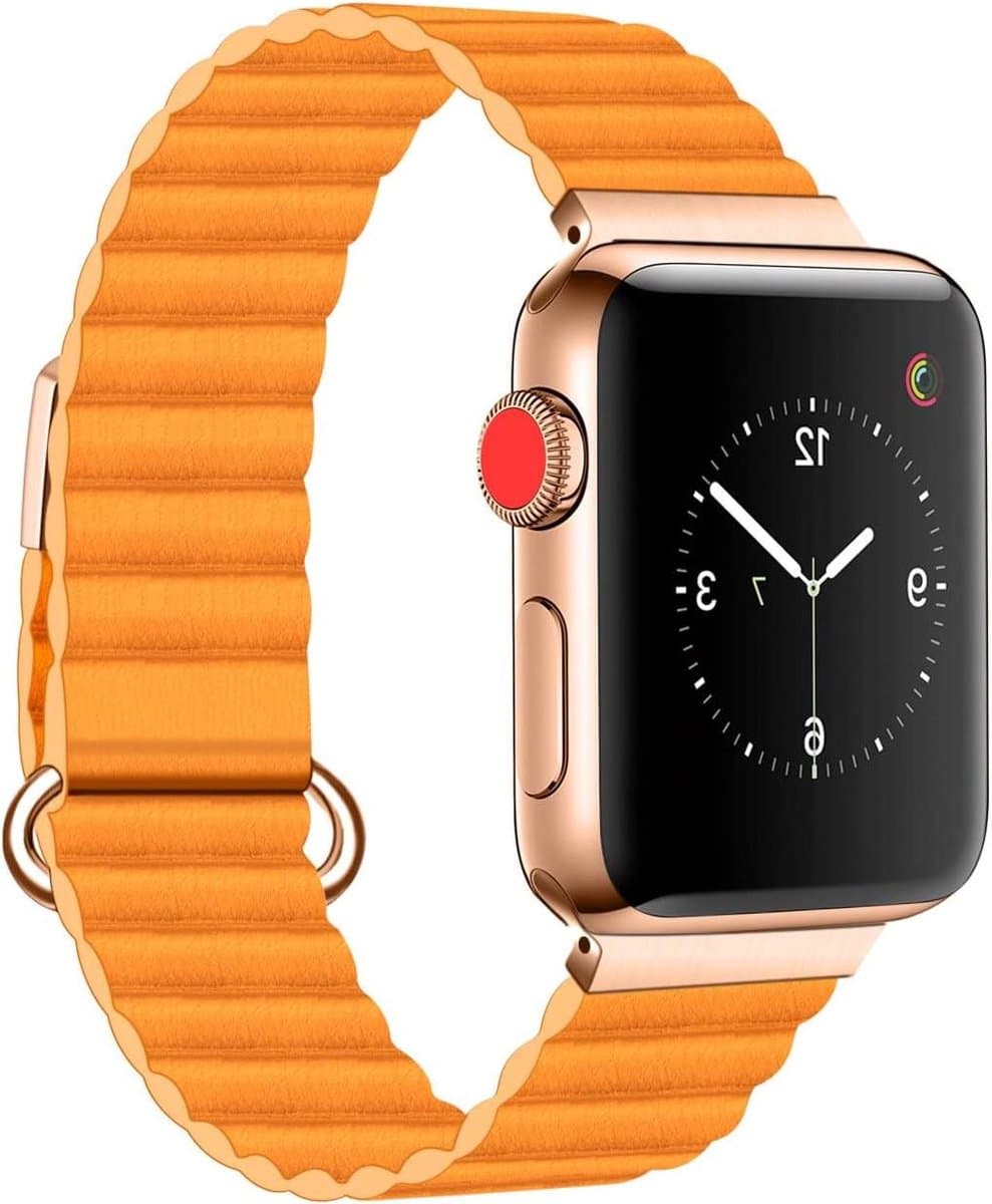 Cosensi - Lederen Apple Watch Armband met Magneetsluiting voor Serie 8/7/6/5/4/3/2/1/SE - 38/40/41 mm