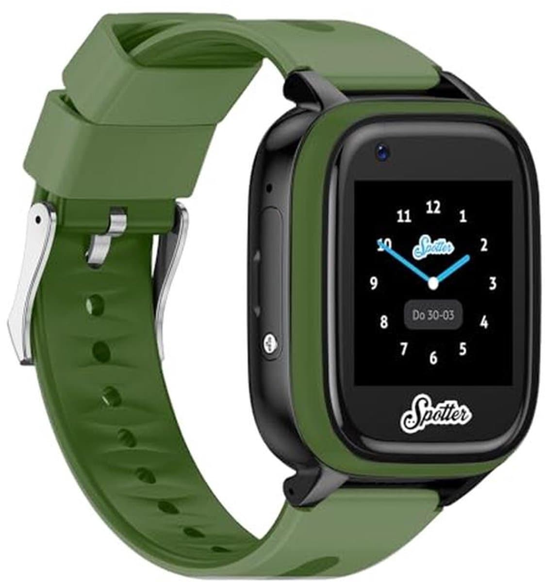 Waterdichte GPS Smartwatch met Bellen, SOS Alarm, Camera en Stappenteller voor Kinderen - Veilig en Leuk in Legergroen