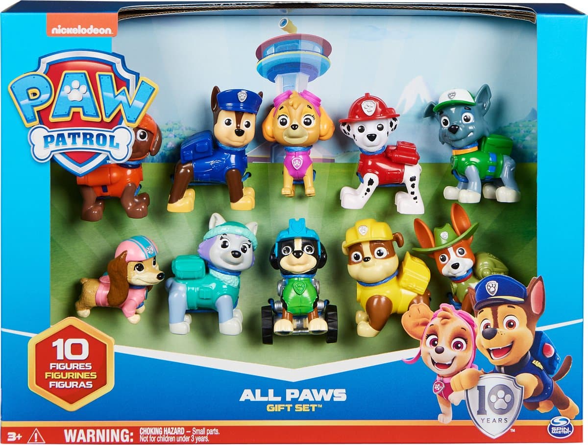 Spin Master PAW Patrol Figuren Cadeaupakket - 10 stuks, 10e Verjaardag
