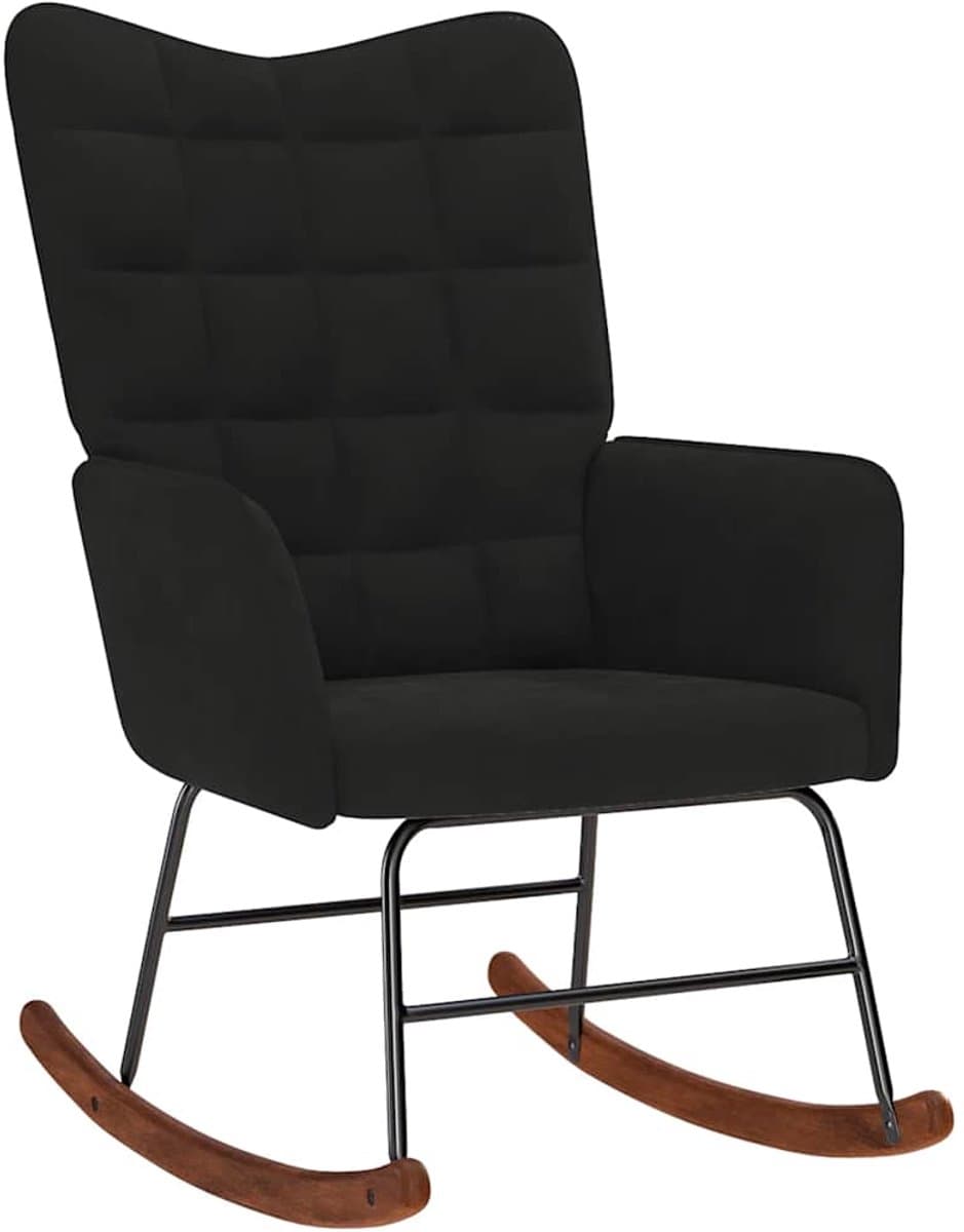 VidaXL velours schommelstoel - zwart, 61 x 78 x 98 cm