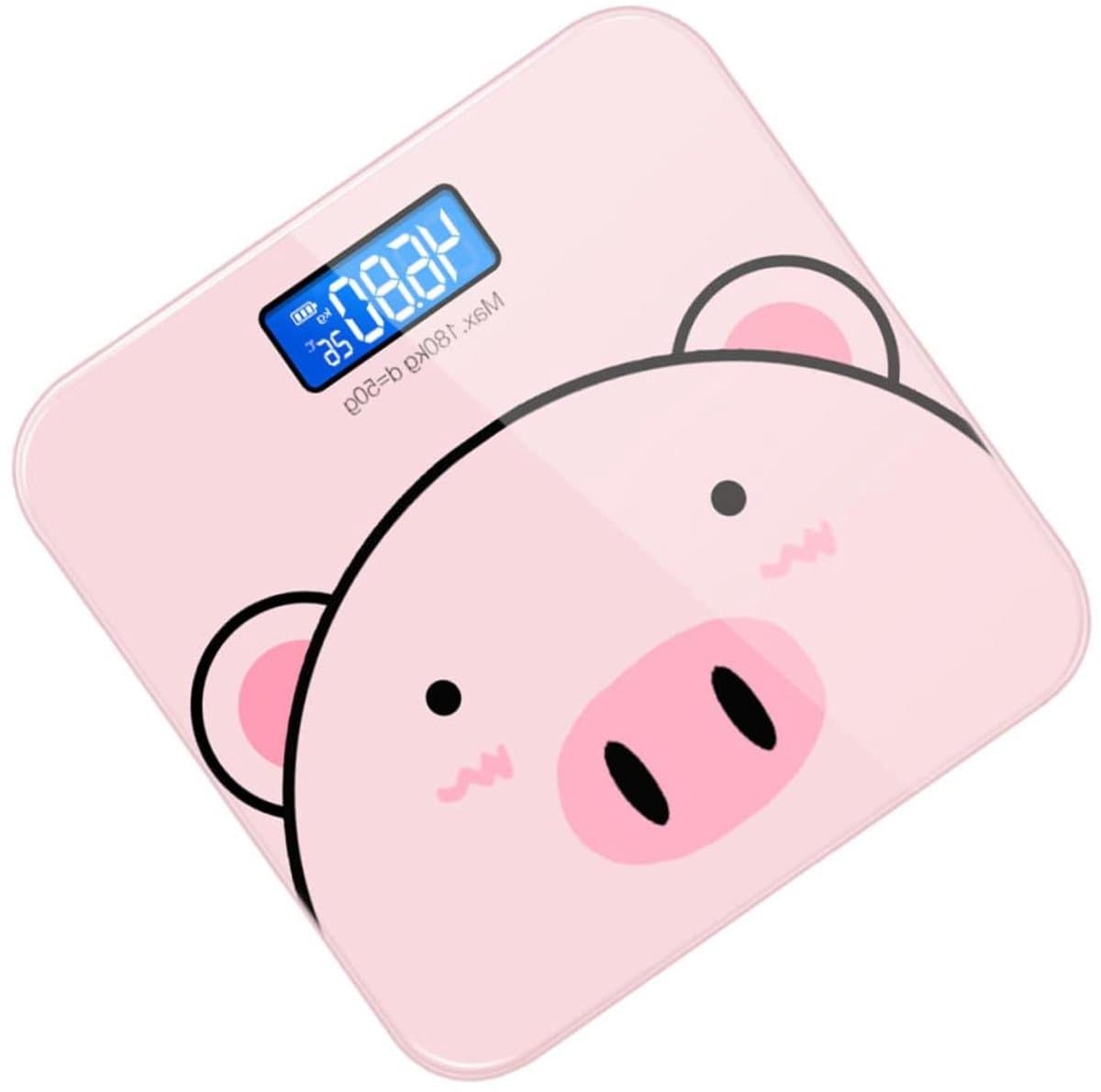 Digitale Weegschaal - Lichaamsweegschaal Elektronisch - Gezondheid Monitoren - Cartoon Design - 180 kg - Roze
