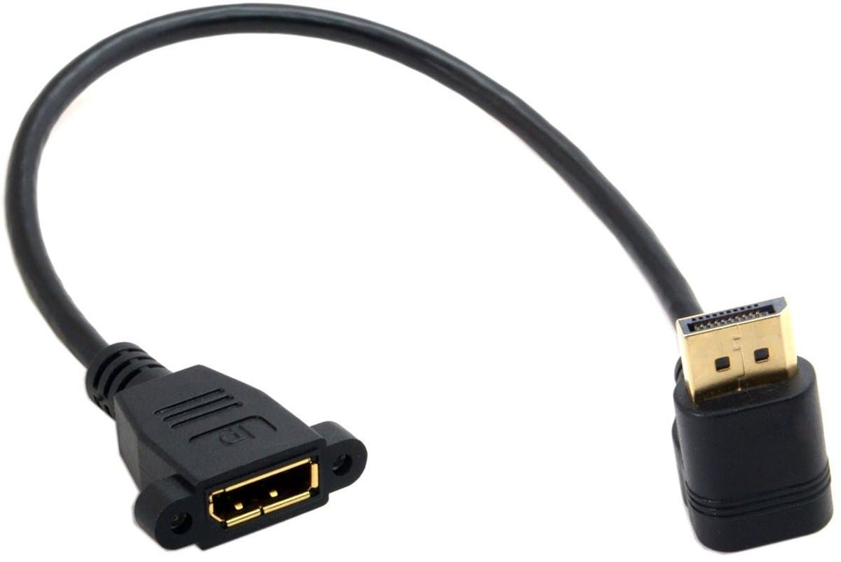 Allecto - DisplayPort Kabel - Male naar Female 90 Graden Hoekige Extension Kabel - 30 cm lengte - Ideaal voor Monitoren en TV's - Hoge resolutie - ...