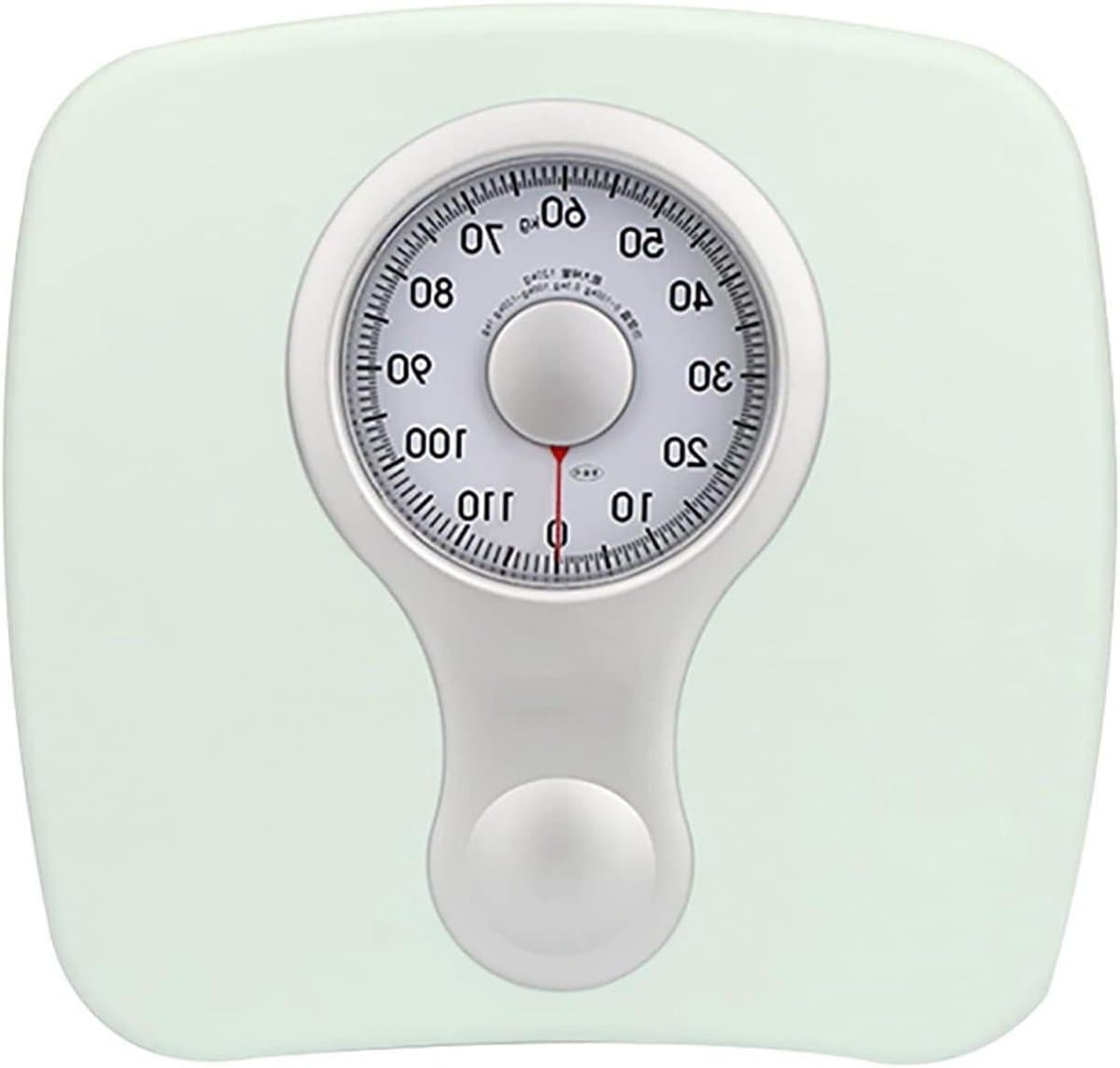 Persoonlijke Weegschaal - Analoge Meter - Gezondheid Monitoren - Batterijvrij Mechanisch - Grote Wijzerplaat - Zilver