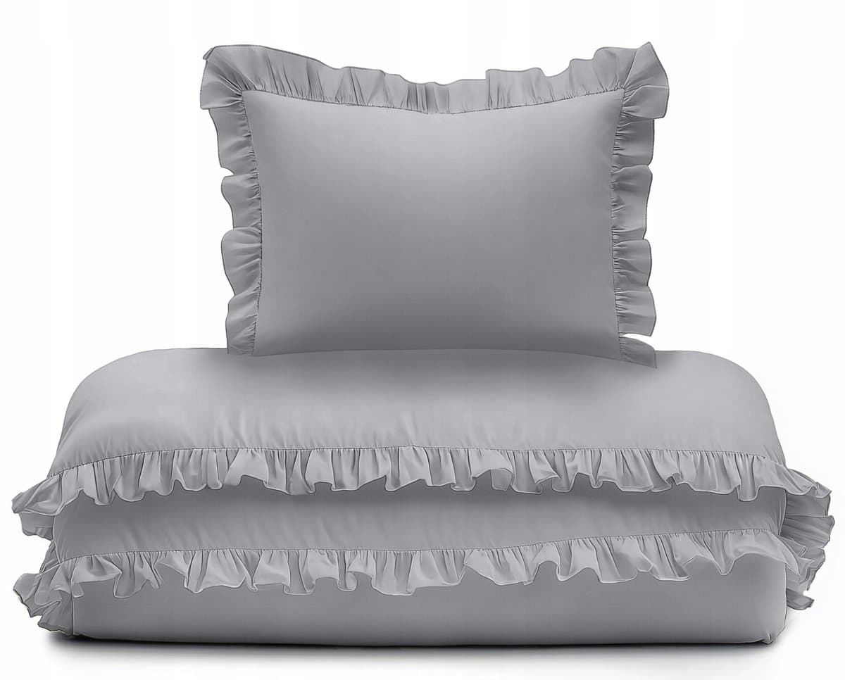Babymatras 90x120 cm met ruches - Lichtgrijs, 2-delig