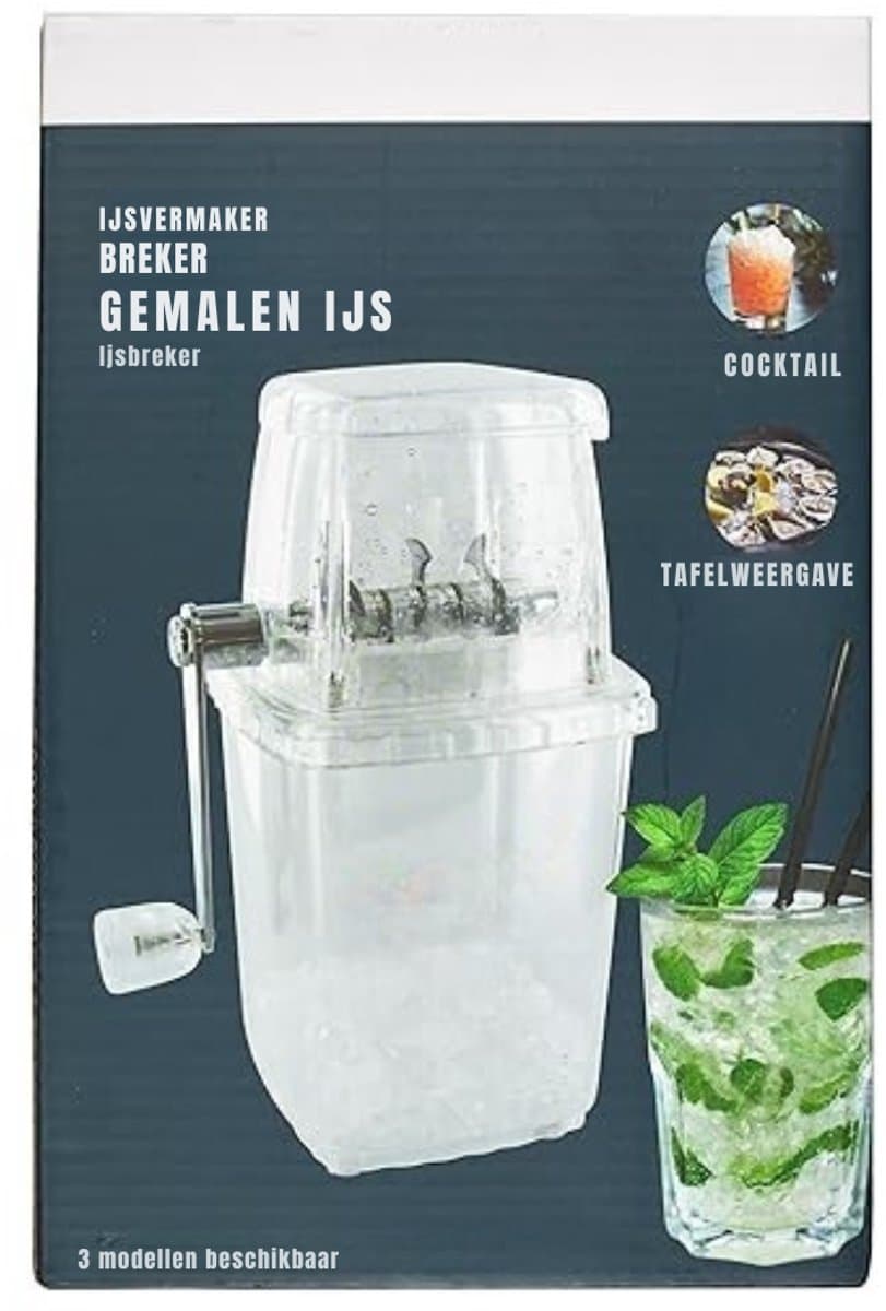 QIN® Ijscrusher - Ice Crusher - Ijscrushers - Transparant - 12cm x 16cm x 24cm