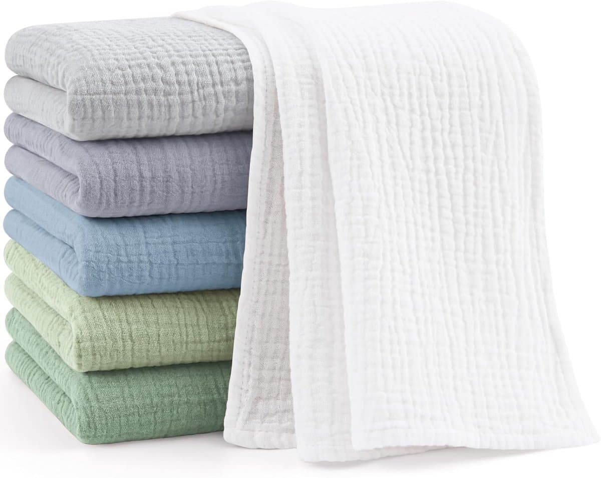 Baby Molton Doeken - Spuugdoekjes Katoen - Baby Verzorging - Hoge Absorptie - 60 x 60 cm - Blauwgroen