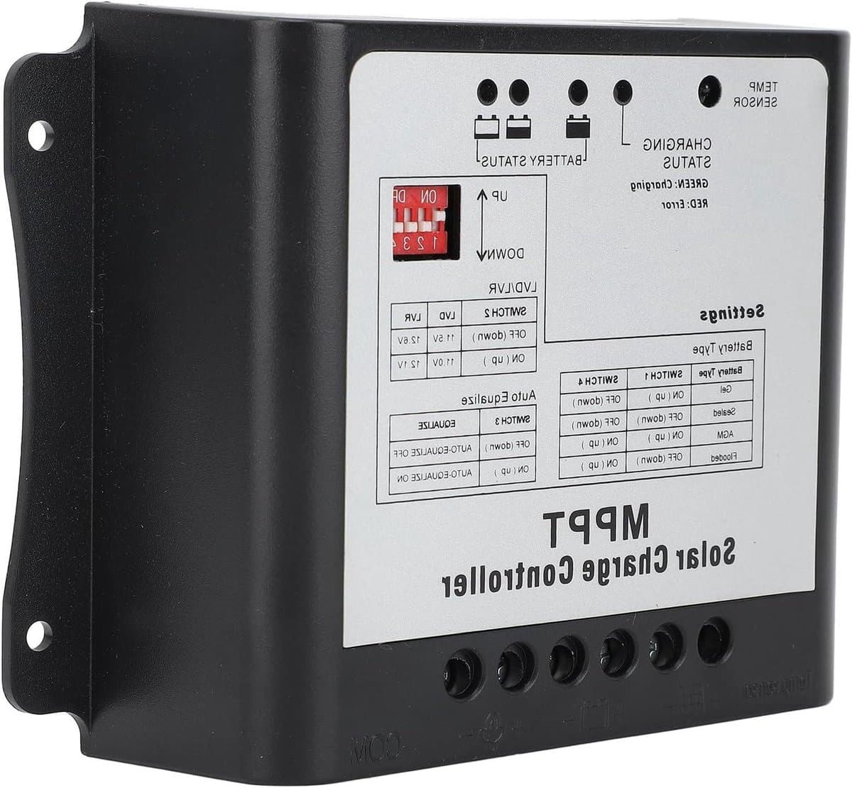 MPPT Zonne-Laadregelaar - Zonnecontroller Batterij - Energie Opladen - 999% Efficiëntie - 15A 75V - Zwart