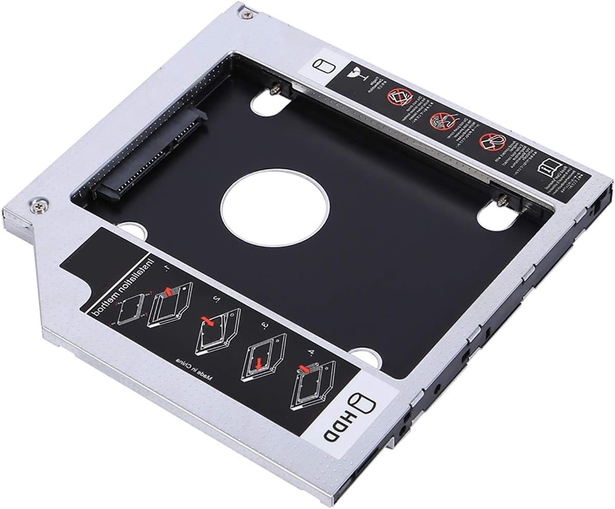 Externe HDD en SD Enclosure Caddy voor Laptop - Aluminium Behuizing voor Optische DVD en Hardeschijf
