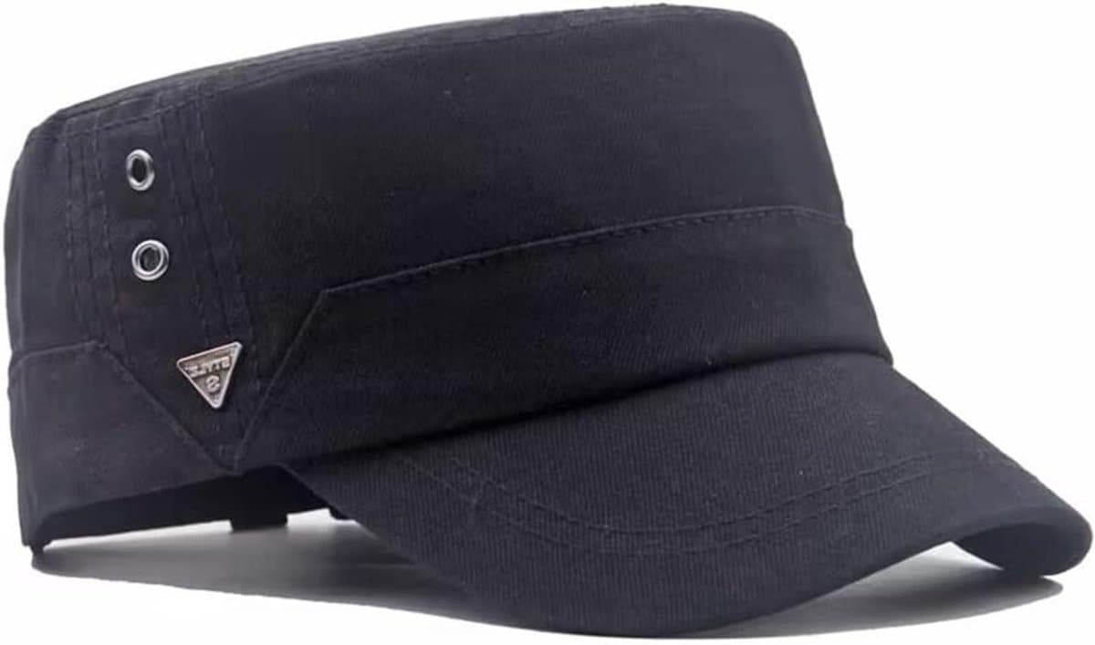 Militaire Pet - Baseball Cap Heren - Bescherming tegen zon - Ademend Katoen - 56-60 cm hoofdomtrek - Zwart