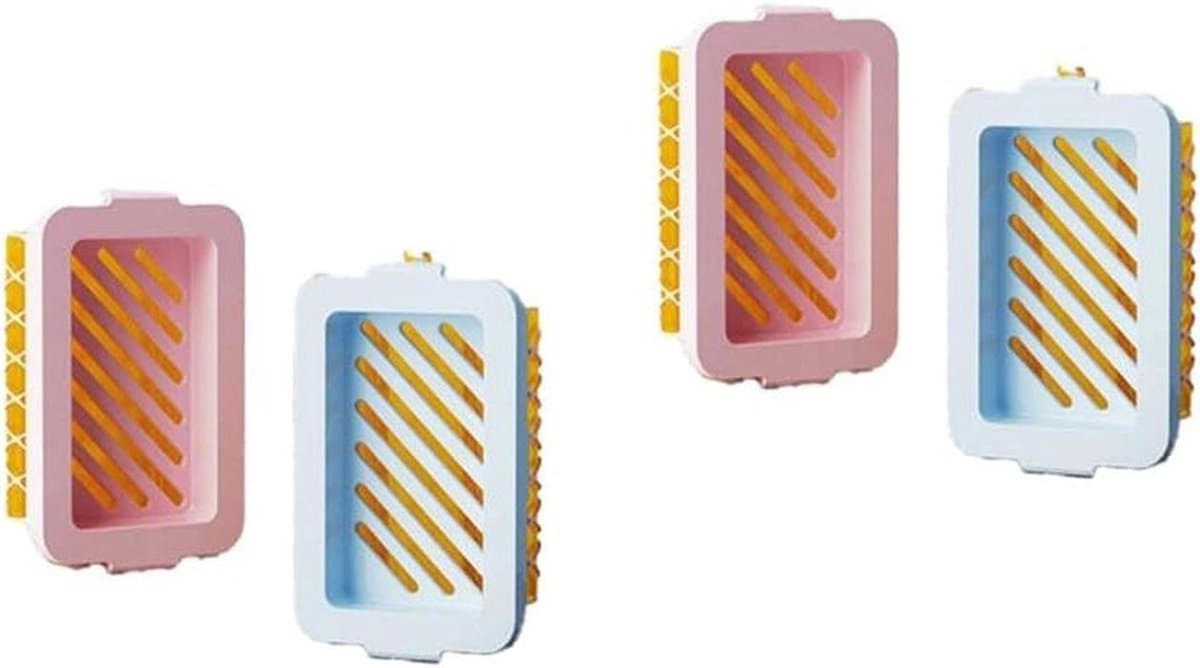 Zeepbakjes Set - Zeepdispensers - Zeep Drogen - Mesh Schuimlaag - 4 Stuks - As Shown