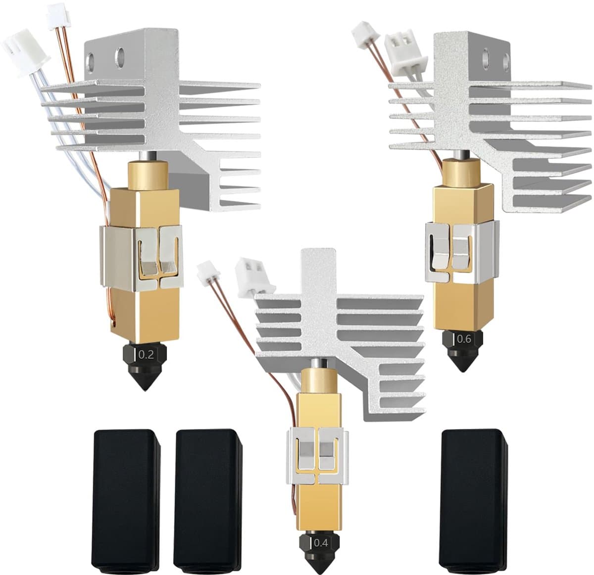 3D Printer Hotend Kit - Extruder Mondstukken - Precisie Printen - Gehard Staal Keramiek - 0.2 0.4 0.6 mm