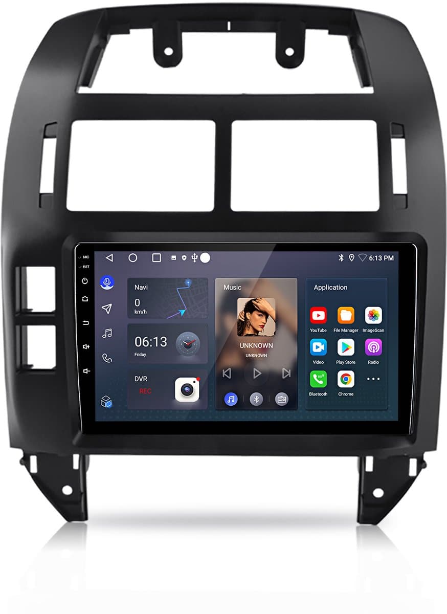 Junsun Autoradio - Geschikt voor VW Polo 9N 2001-2009 - Android 15 - Draadloos Carplay & Andriod Auto - 9 Inch HD TouchScreen - Bluetooth - GPS-navigatiesysteem, DAB+, 2GB+64GB, SWC, WiFi, RDS, USB, 9-inch Touchscreen, DSP, Quad-core processor