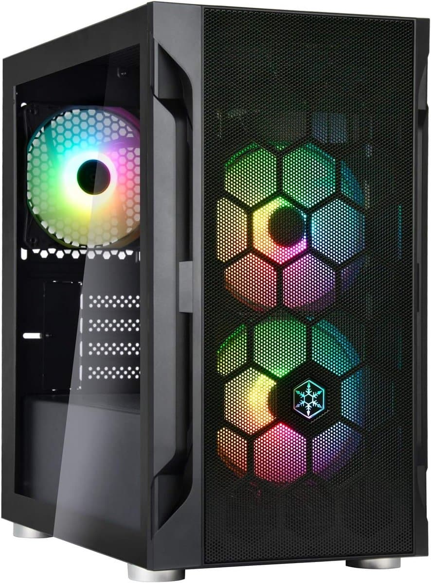 Micro-ATX Behuizing - Computerkast Tower - Gaming PC Bouw - Gehard Glas Paneel - 36x21x39 cm - Zwart