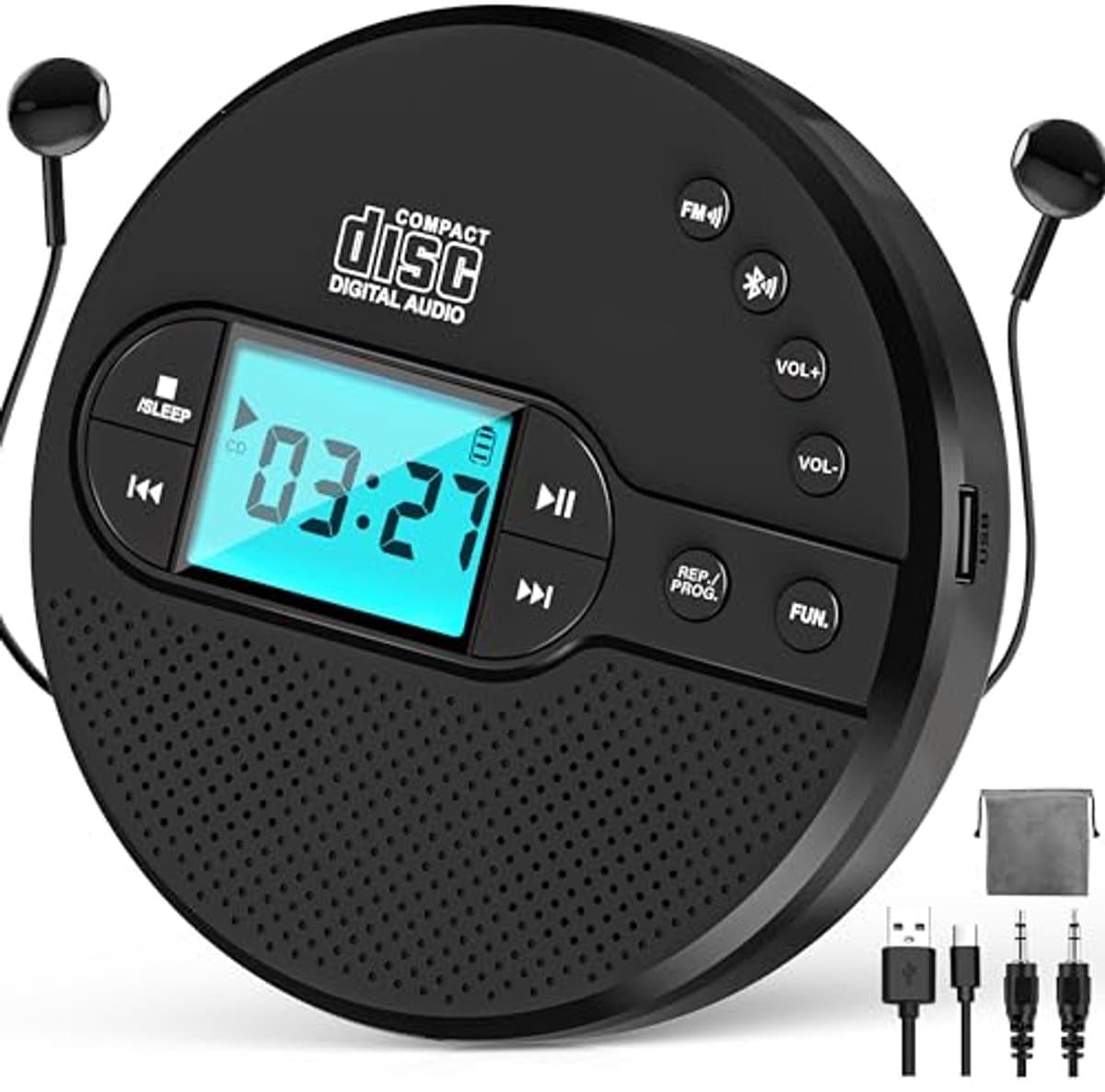 Discman CD-speler met FM-zender, hoofdtelefoon