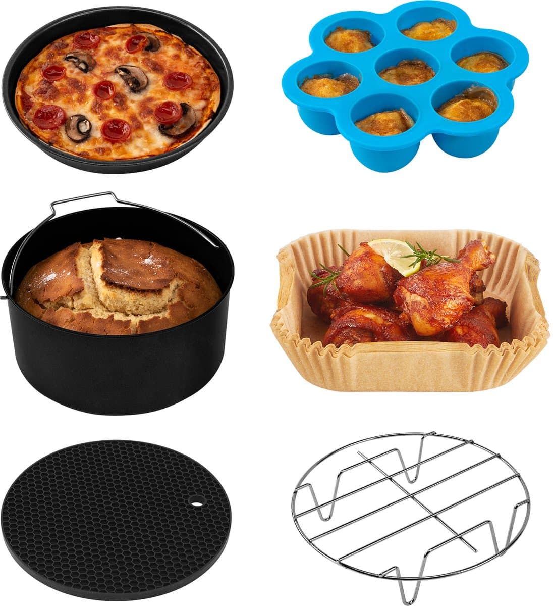 Cosori XL Airfryer accessoires - Geschikt voor airfryers vanaf 5.5L