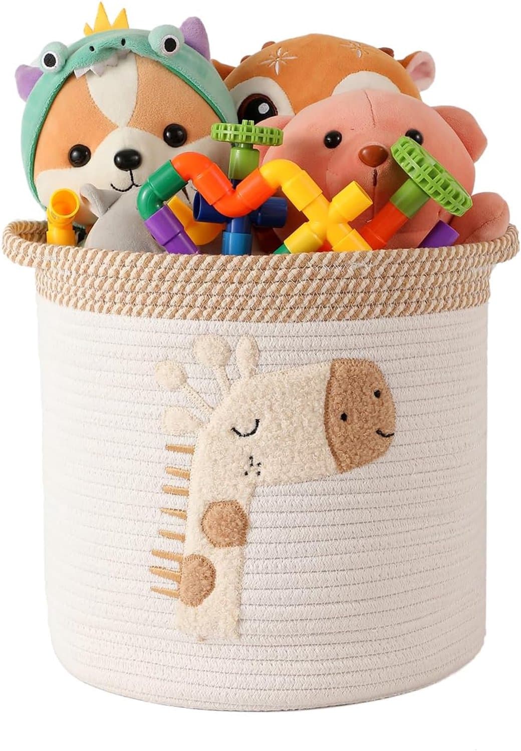 Thijox - Opbergmanden voor Kinderen - Gevlochten Katoenen Touw - Giraffe - Speelgoedopbergmand - Handgemaakt - Decoratieve Plafondmand voor Woonkamer