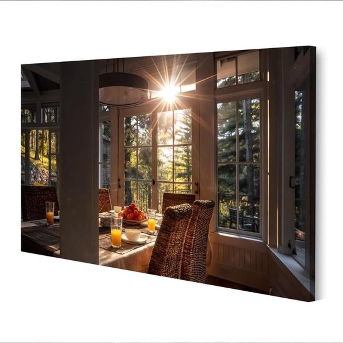 Canvas schilderij - Muurdecoratie - kunst - voor aankleding van de woonkamer - met echte canvasstructuur - 80x40 cm - zonnig