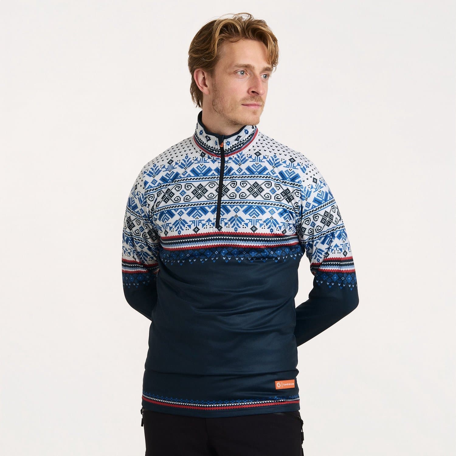 Gareth & Lucas - EVO Skipully Nordic - S - 100% Gerecycled Polyester - Midlayer Sportshirt - Wintersport