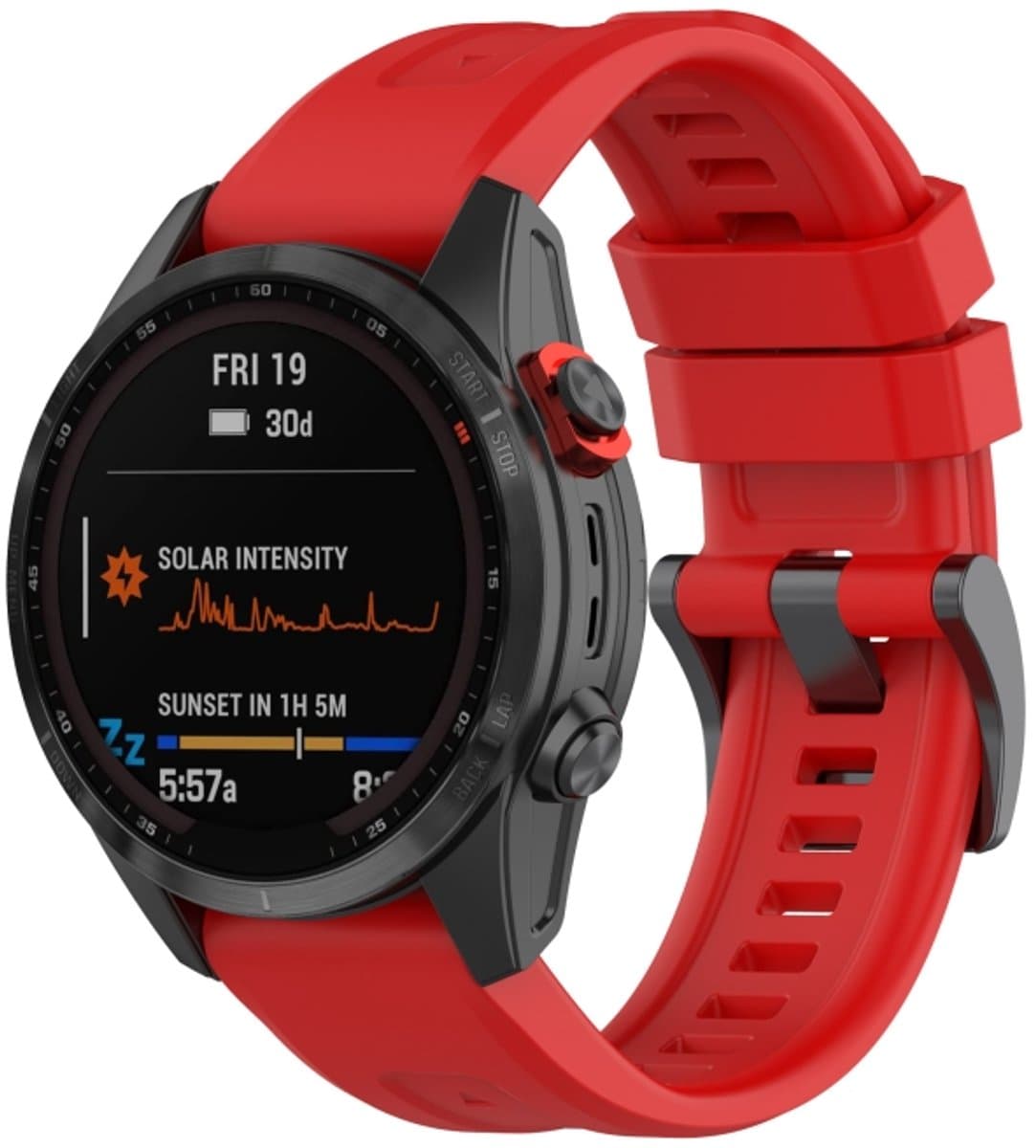 Voor Garmin Fenix 7S Quick Release Silicone Watchband (rood)