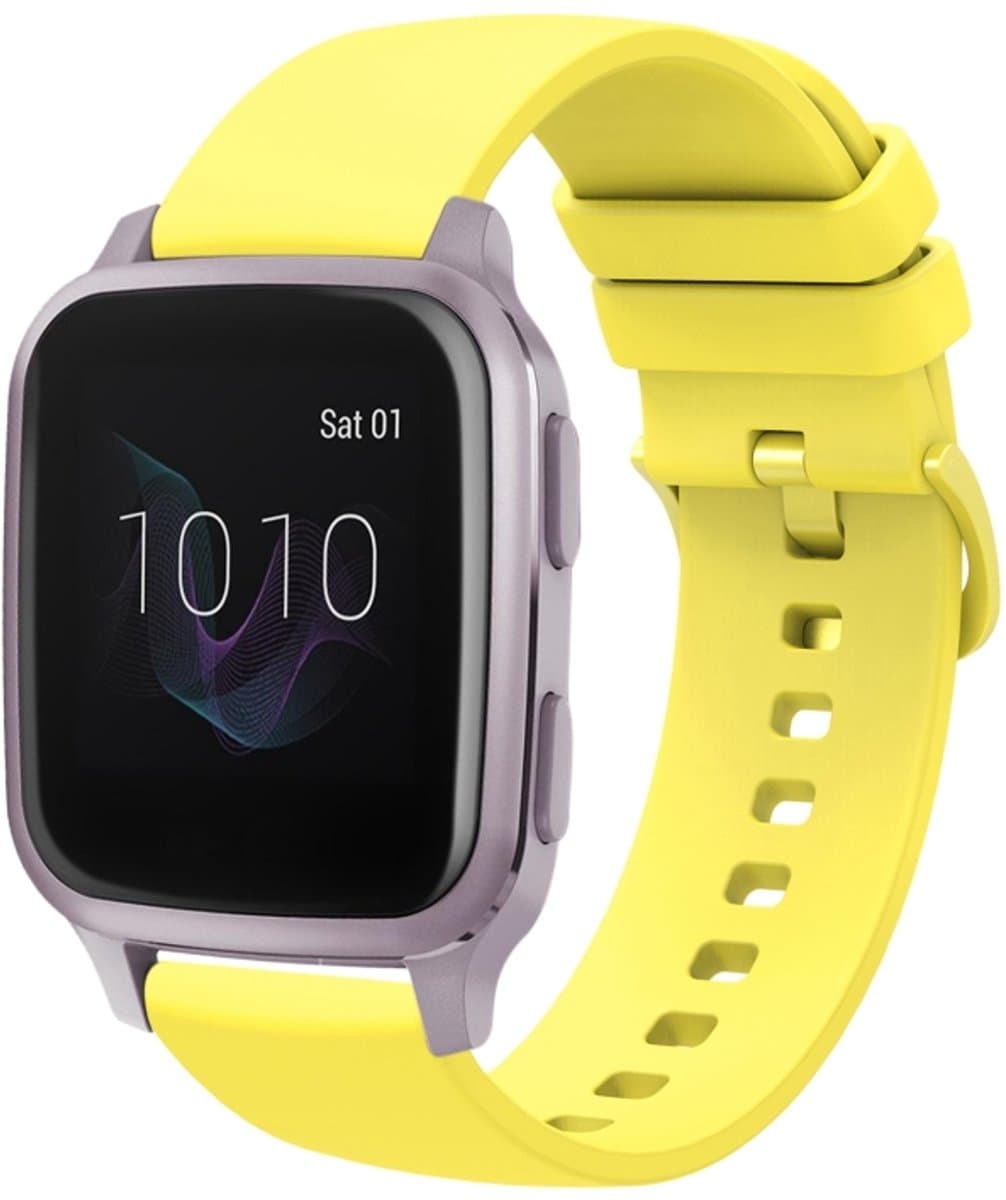 Voor Garmin Venu SQ 20 mm effen kleur zachte siliconen horlogeband (geel)