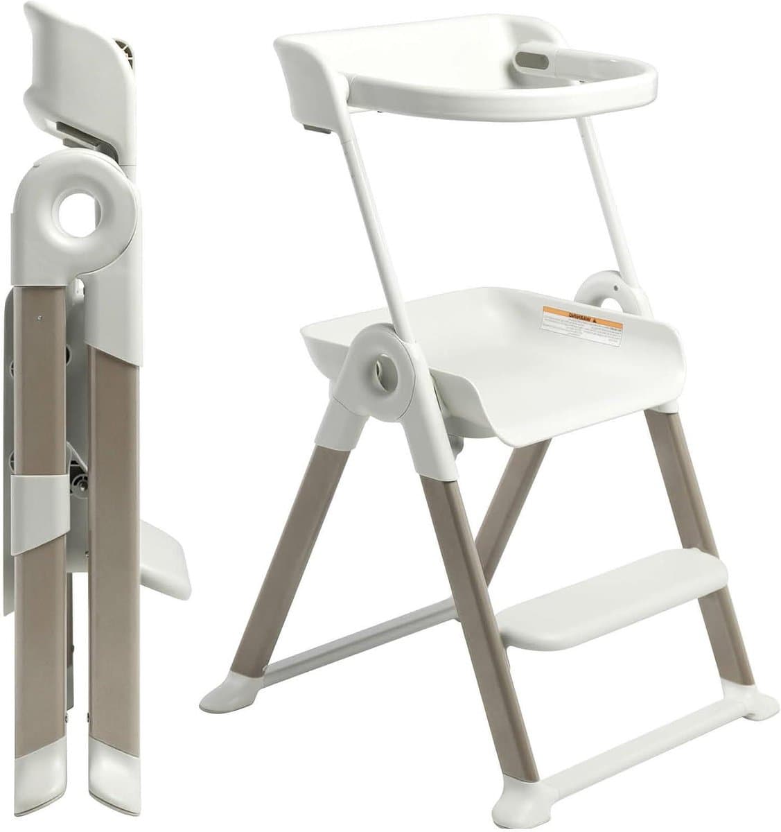 Peuter Opstap Toren - Keuken Krukje - Kinderen Helpen - Opvouwbaar Ontwerp - 3475 cm Hoog - Wit