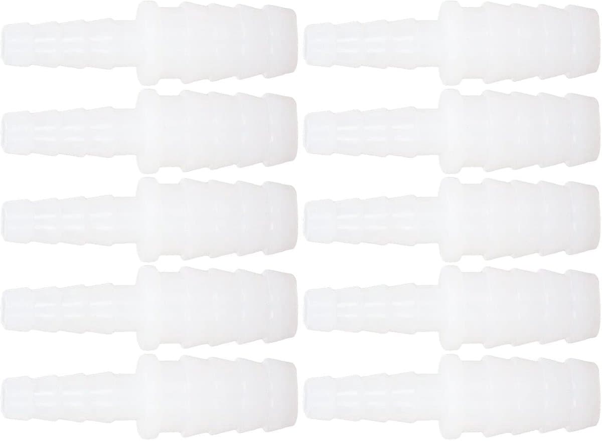 10 STKS Slangpilaar Fittings 12mm Tot 6mm Slang Verloopstuk, Bonsicoky Plastic Slangpilaar PE Buitendraad End Pipe Fittings voor Aquarium Fish Tank Pomp Buis Stabiliseren (6-12