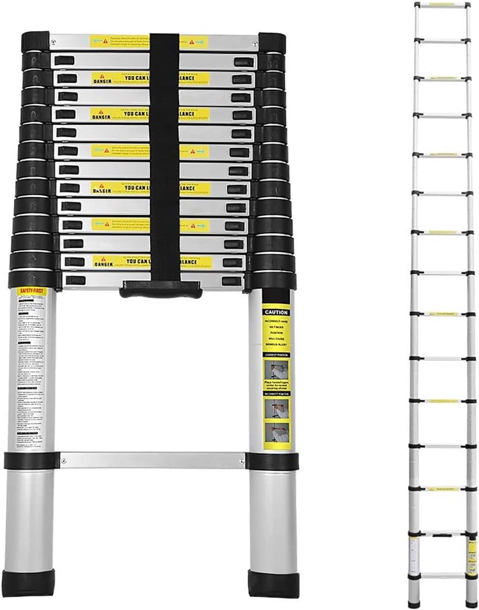 Telescoopladder 4,4 meter aluminium uittrekbaar multifunctioneel 150 kg