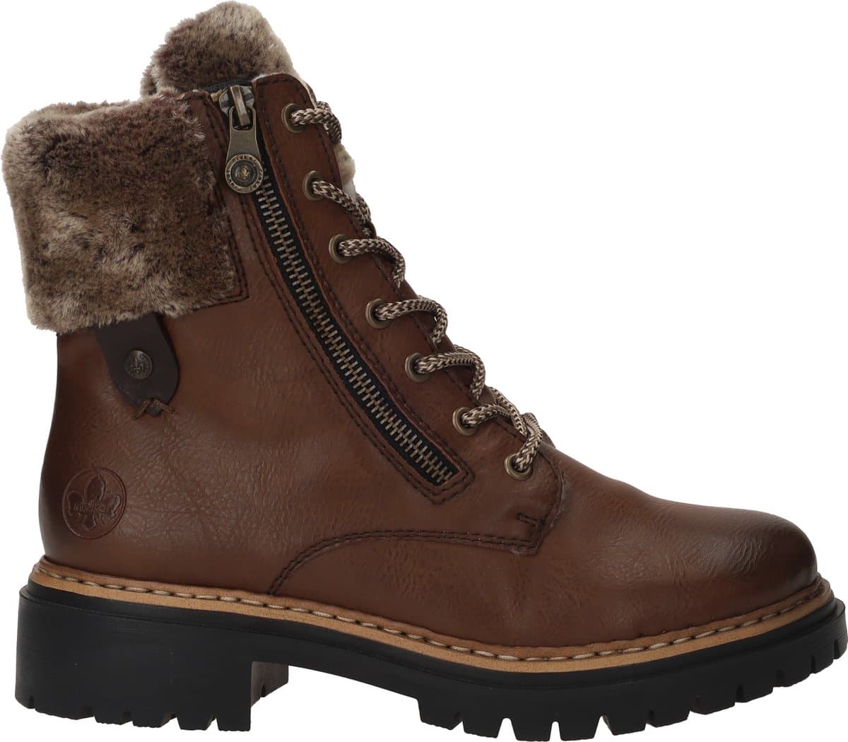 Rieker Veterboots cognac Synthetisch - Maat 38