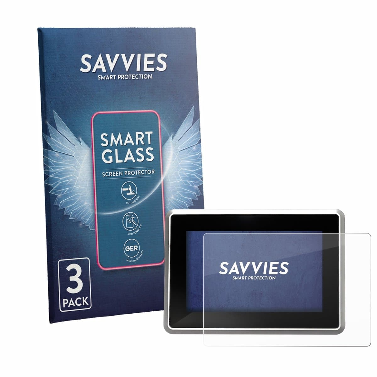 3 Stuks Savvies Screenprotector - geschikt voor GESAS High Performance 7" HMI Panel - beschermfolie glas transparant