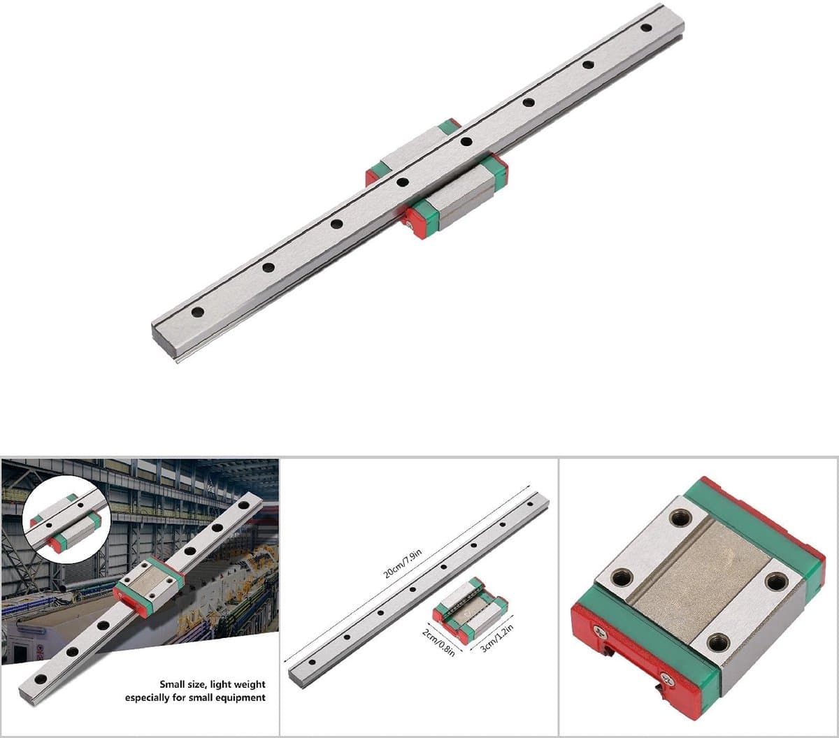 Dailygoods- Lineaire Geleider 12 mm - Miniatuur Glijrail - Lineaire Rail 200 mm - Stalen Blok - Vergrendeld - Hoge Nauwkeurigheid - Geleiderail