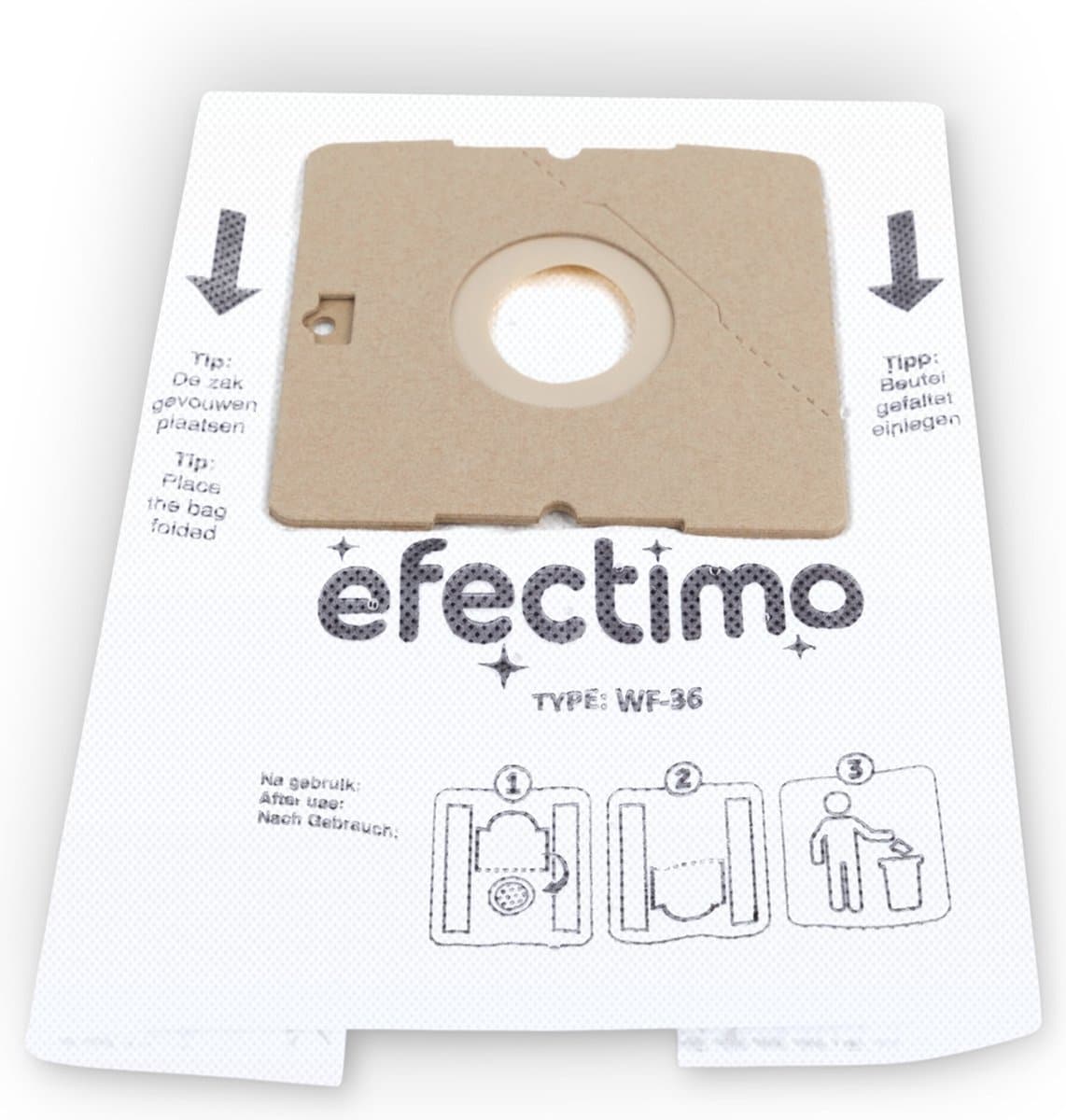 PH95 stofzuigerzakken van efectimo - 10 stuks - drielaags hoogwaardige microvezel zakken voor type PH95 - geschikt voor Inventum, Sauber, Princess en Blokker