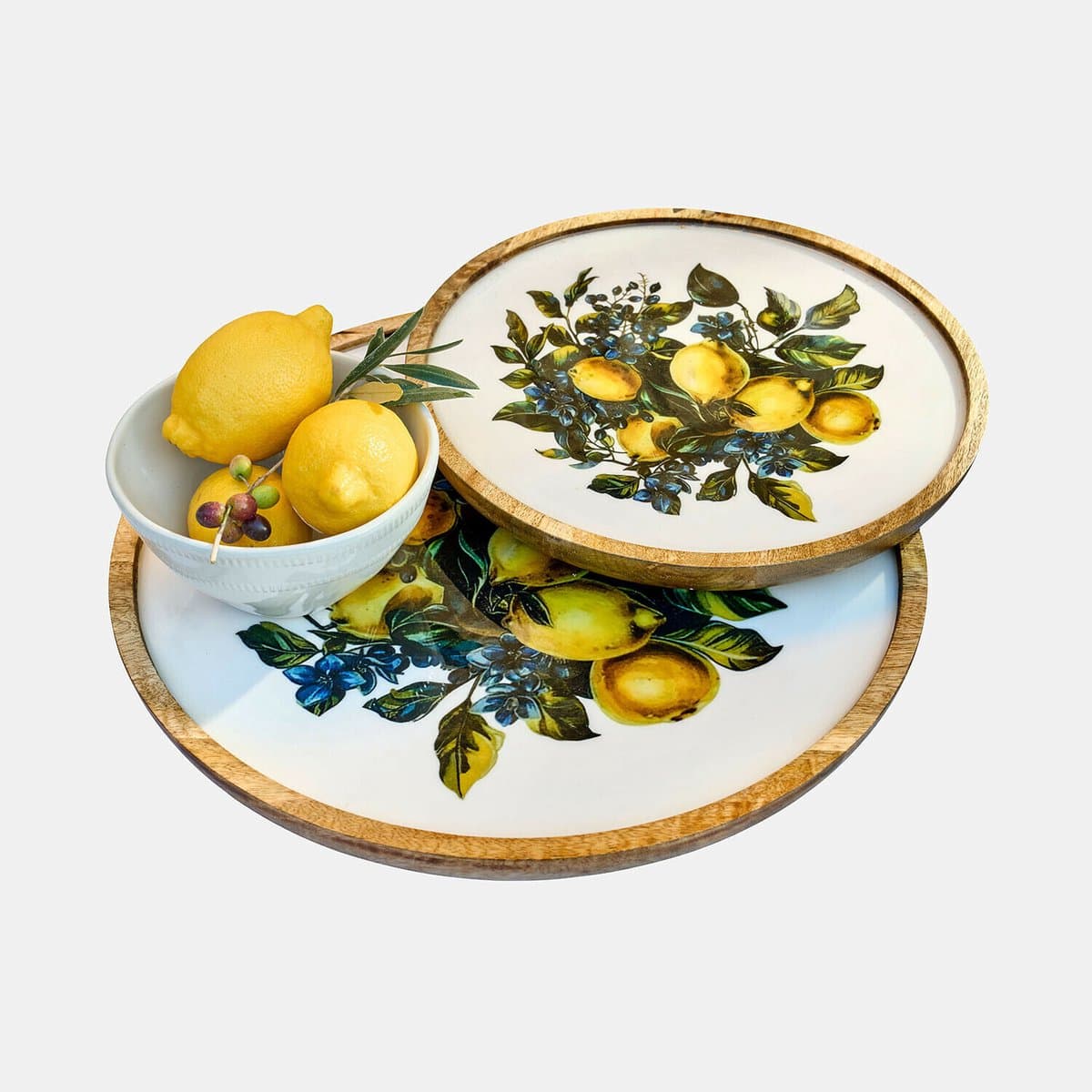 LOBERON Dienblad set van 2 Solianne geel/wit
