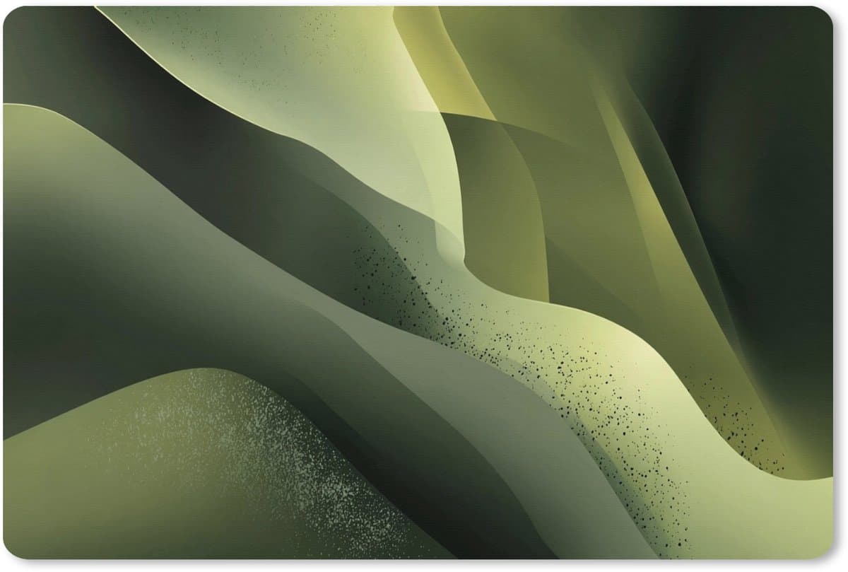 Muismat XXL 120x80 cm - Bureau onderlegger - Bureau mat Gaming - Golven - Abstract - Heuvels - Groen - Bureaumat - Gaming mousepad xl - Bureaulegger groot - Computer deskmat