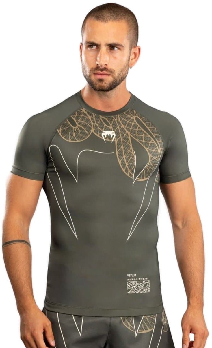 Venum Serpenti Rash Guard Kaki Brons Ivoor - L
