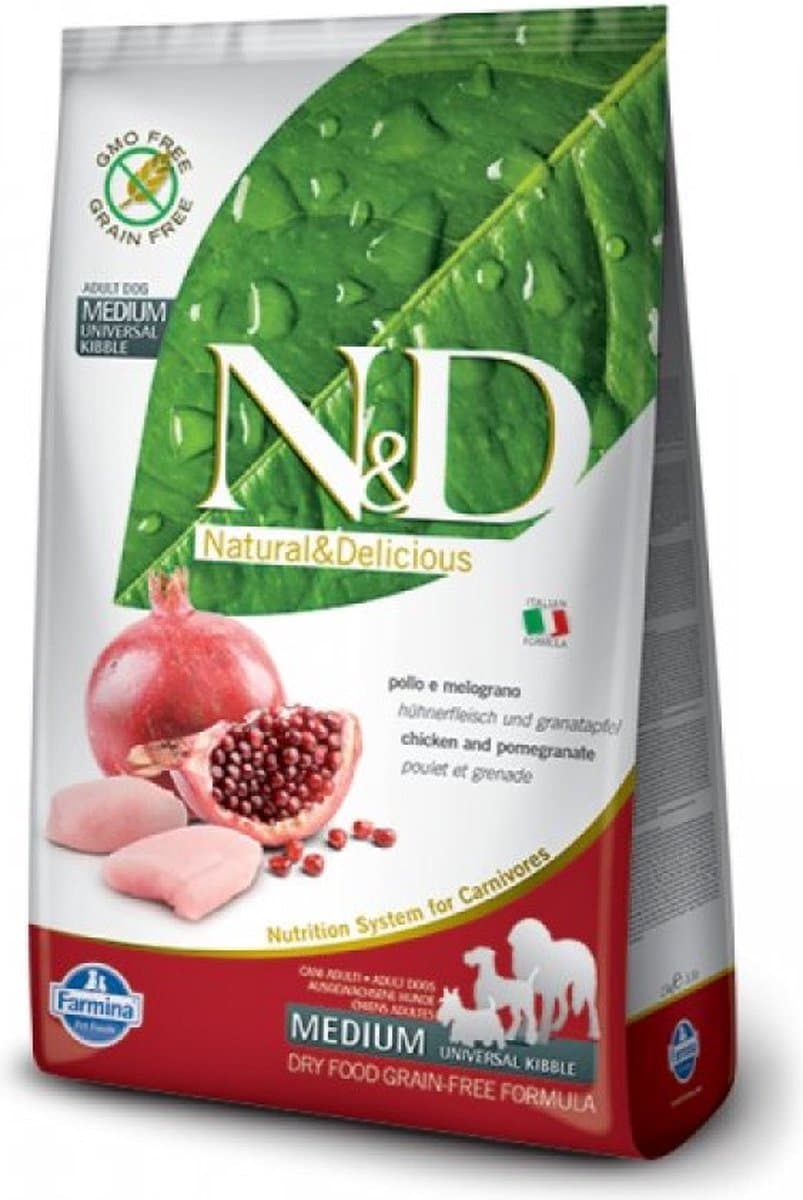 Farmina N&D Hond Prime Kip & Granaatappel Adult Medi/Maxi 2,5 kg