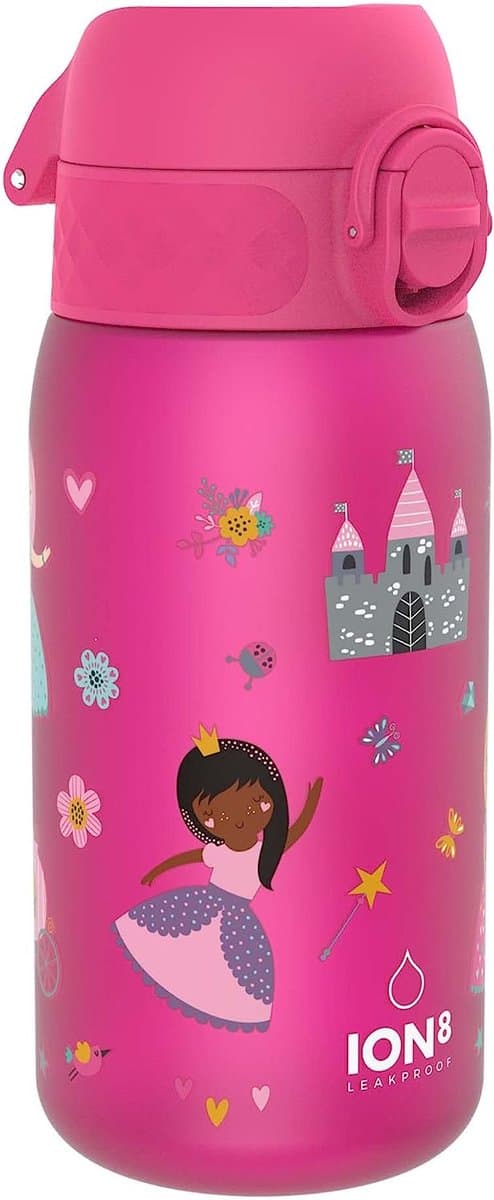 Roze prinses ion8 Kinder drinkbeker, lekvrije BPA-vrije waterfles, 350ml