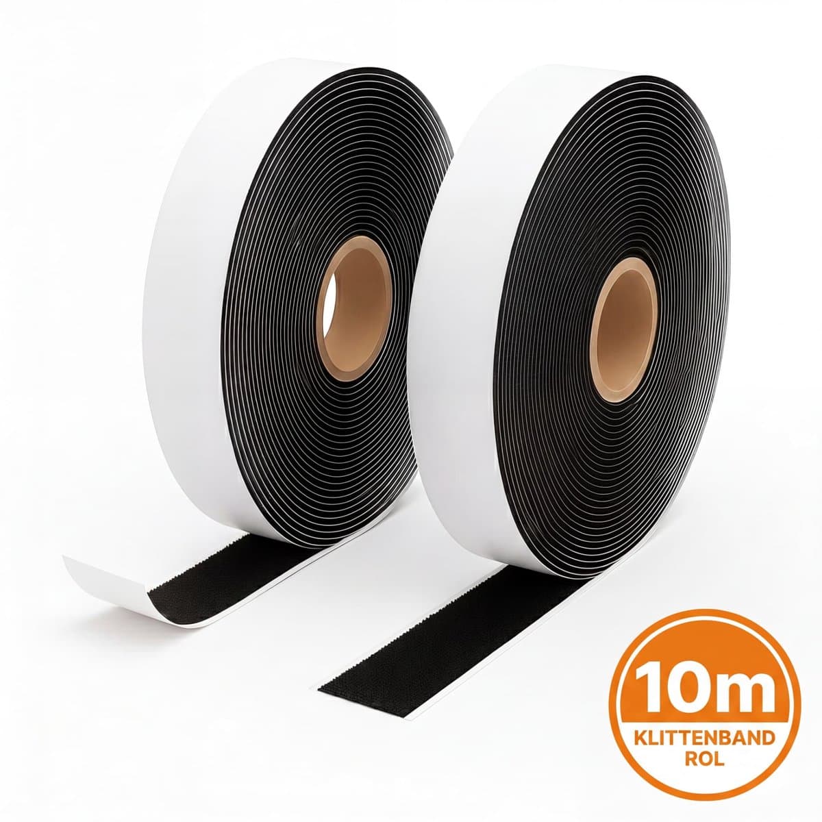 Klittenband Zelfklevend 50mm - 10 meter - Haak + Lus - Zwart - Bodutex